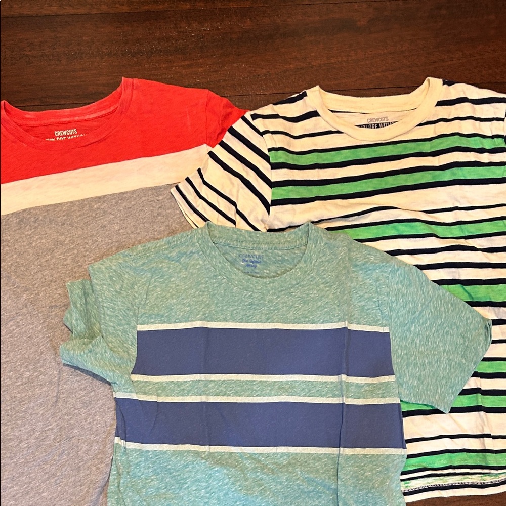 Crewcuts Kids' Striped and Color Block Tees - Red, Green, Blue
